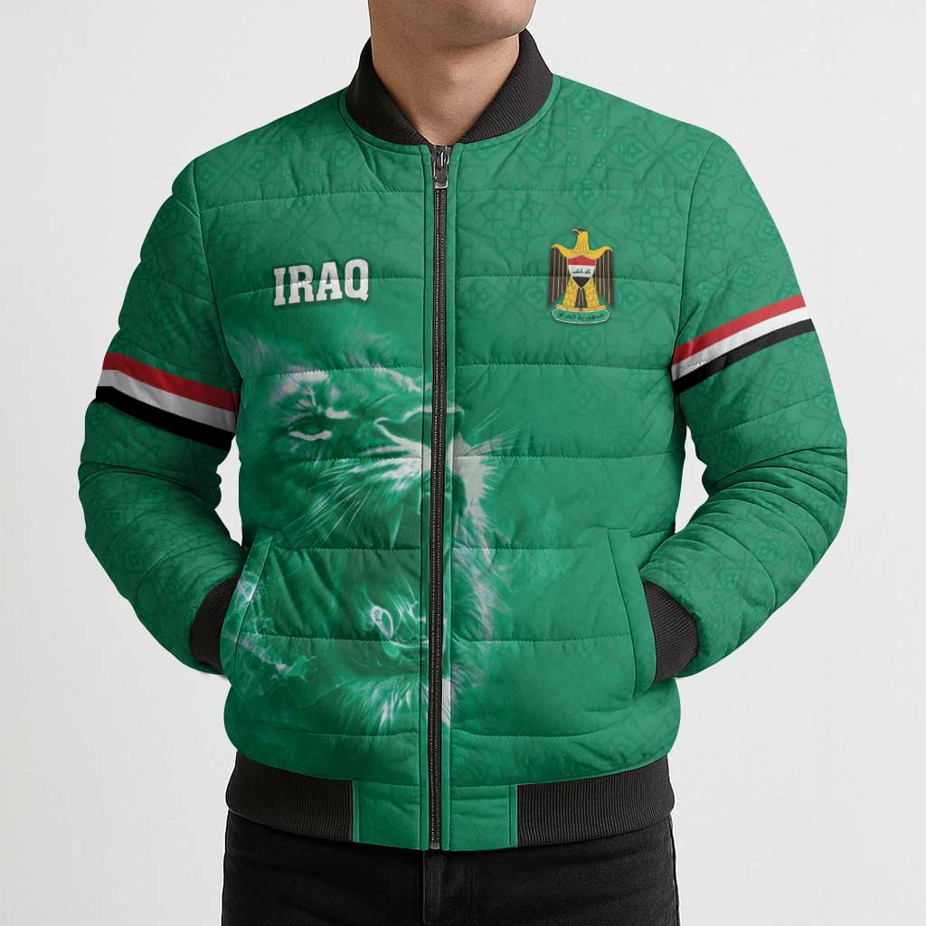 Custom Iraq Football Bomber Puffer Jacket Go Champions - Wonder Print Shop