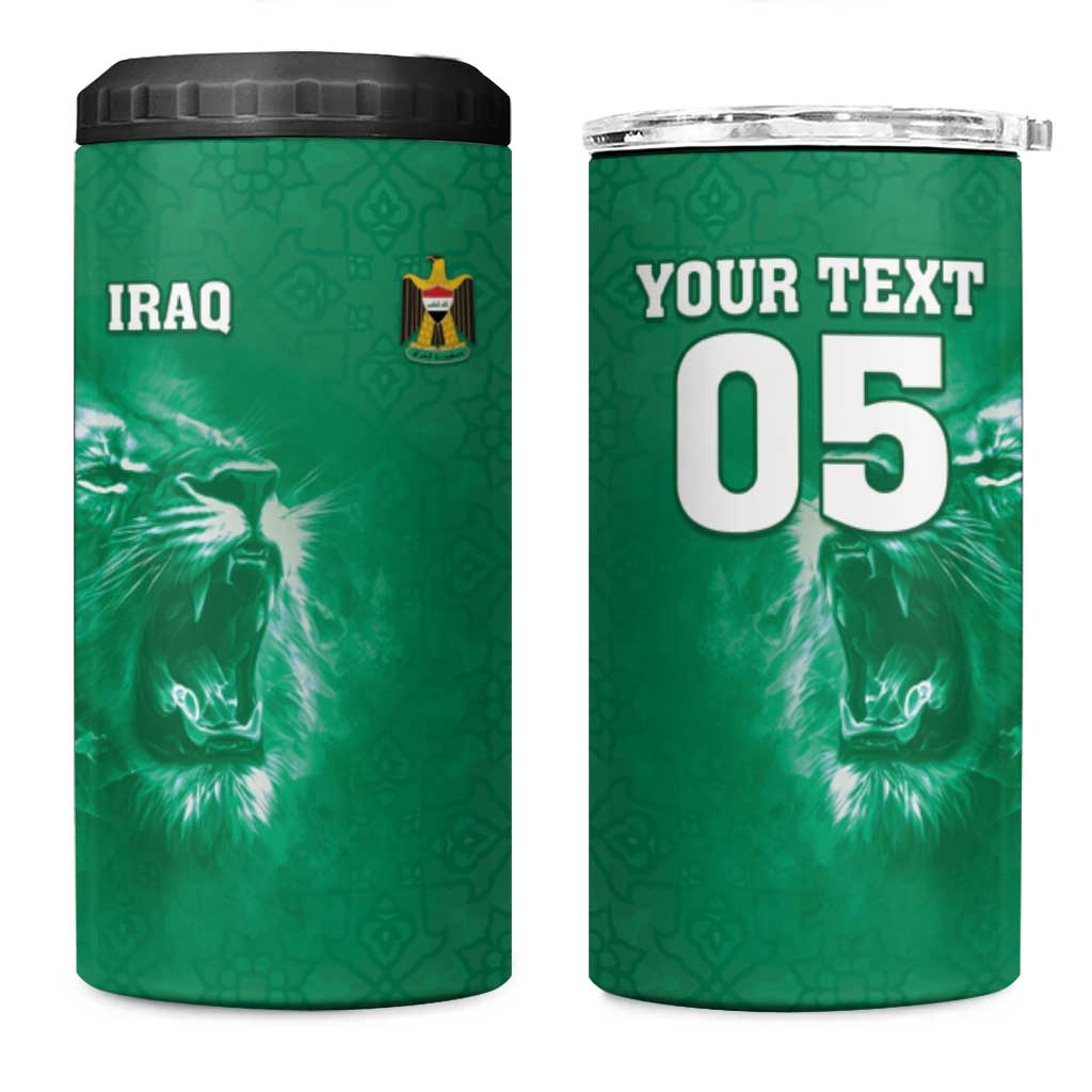 Custom Iraq Football 4 in 1 Can Cooler Tumbler Go Champions - Wonder Print Shop