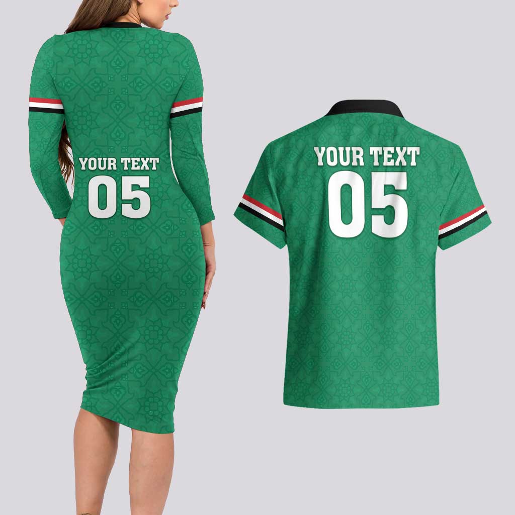 Custom Iraq Football Couples Matching Long Sleeve Bodycon Dress and Hawaiian Shirt Go Champions - Wonder Print Shop