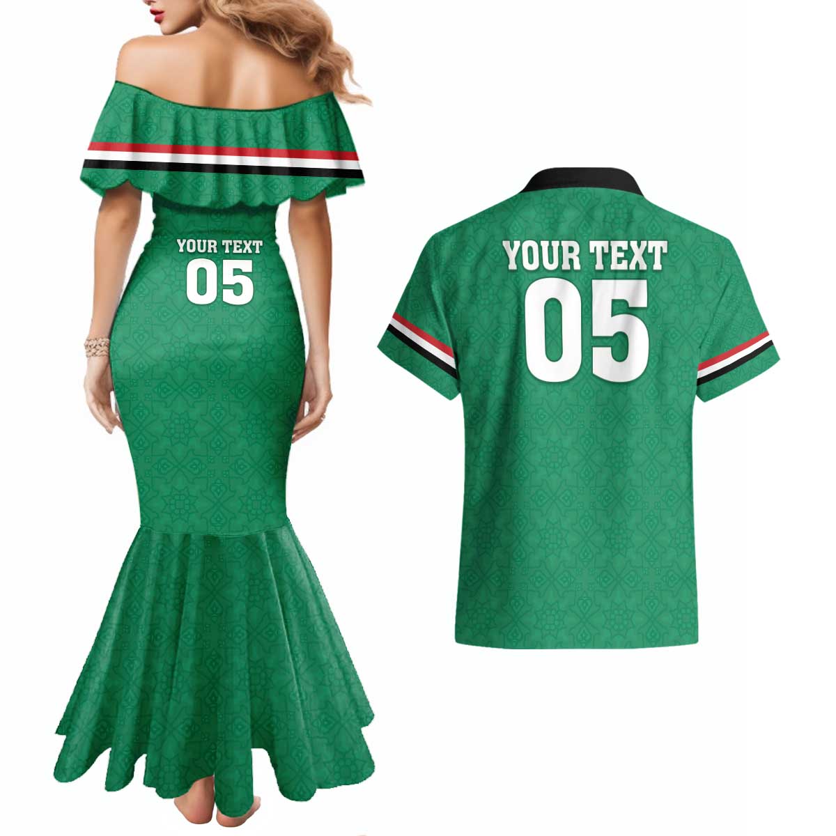 Custom Iraq Football Couples Matching Mermaid Dress and Hawaiian Shirt Go Champions - Wonder Print Shop