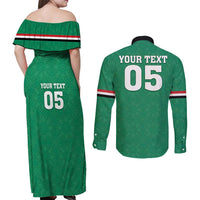 Custom Iraq Football Couples Matching Off Shoulder Maxi Dress and Long Sleeve Button Shirt Go Champions - Wonder Print Shop