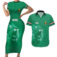 Custom Iraq Football Couples Matching Short Sleeve Bodycon Dress and Hawaiian Shirt Go Champions - Wonder Print Shop