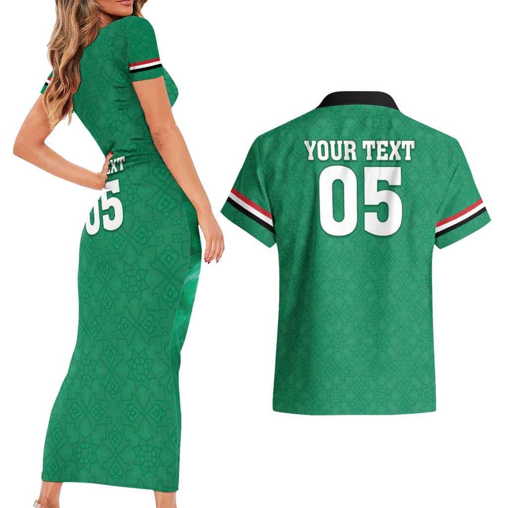 Custom Iraq Football Couples Matching Short Sleeve Bodycon Dress and Hawaiian Shirt Go Champions - Wonder Print Shop