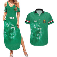 Custom Iraq Football Couples Matching Summer Maxi Dress and Hawaiian Shirt Go Champions - Wonder Print Shop