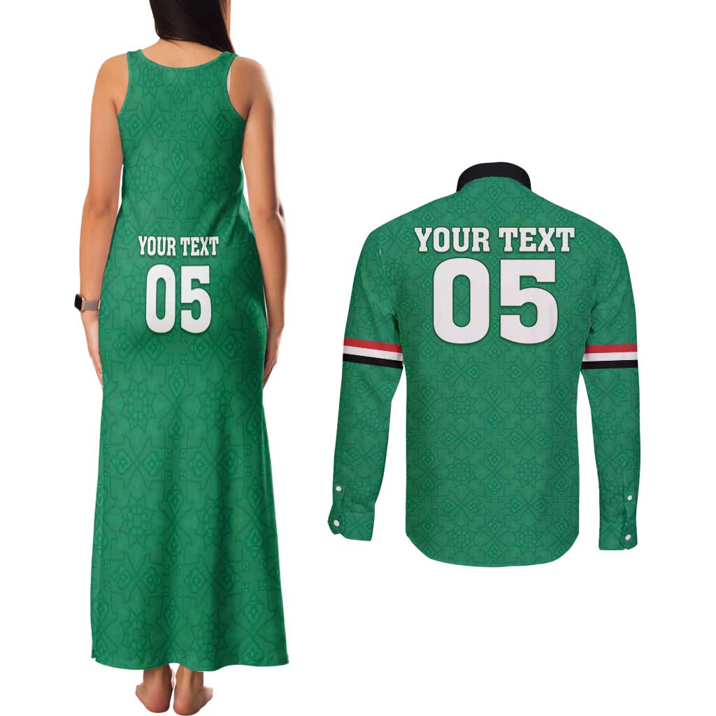 Custom Iraq Football Couples Matching Tank Maxi Dress and Long Sleeve Button Shirt Go Champions - Wonder Print Shop