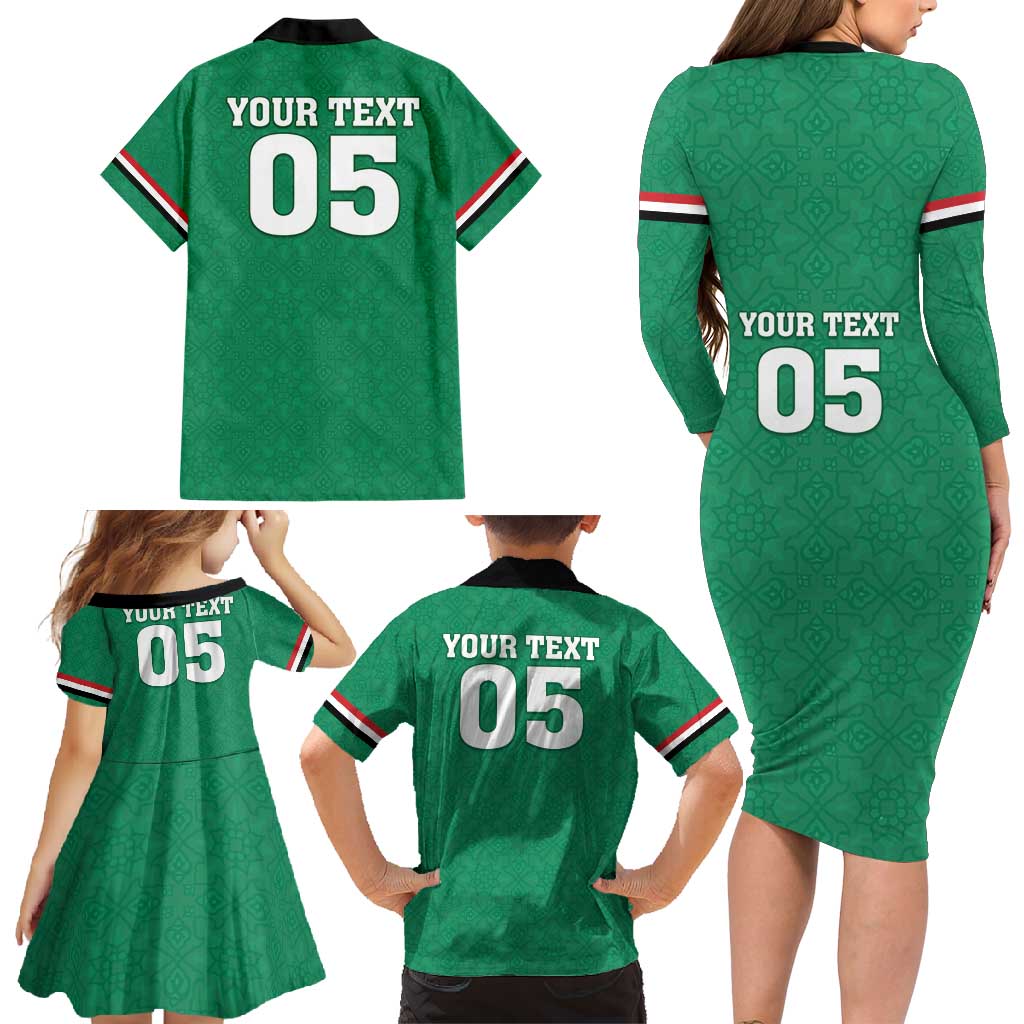 Custom Iraq Football Family Matching Long Sleeve Bodycon Dress and Hawaiian Shirt Go Champions - Wonder Print Shop