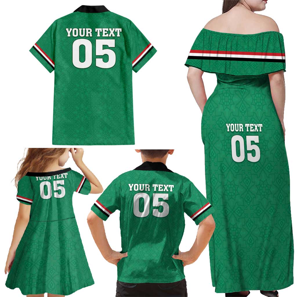Custom Iraq Football Family Matching Off Shoulder Maxi Dress and Hawaiian Shirt Go Champions - Wonder Print Shop