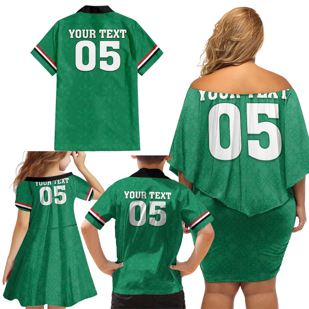 Custom Iraq Football Family Matching Off Shoulder Short Dress and Hawaiian Shirt Go Champions - Wonder Print Shop