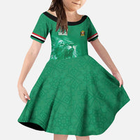 Custom Iraq Football Family Matching Short Sleeve Bodycon Dress and Hawaiian Shirt Go Champions - Wonder Print Shop