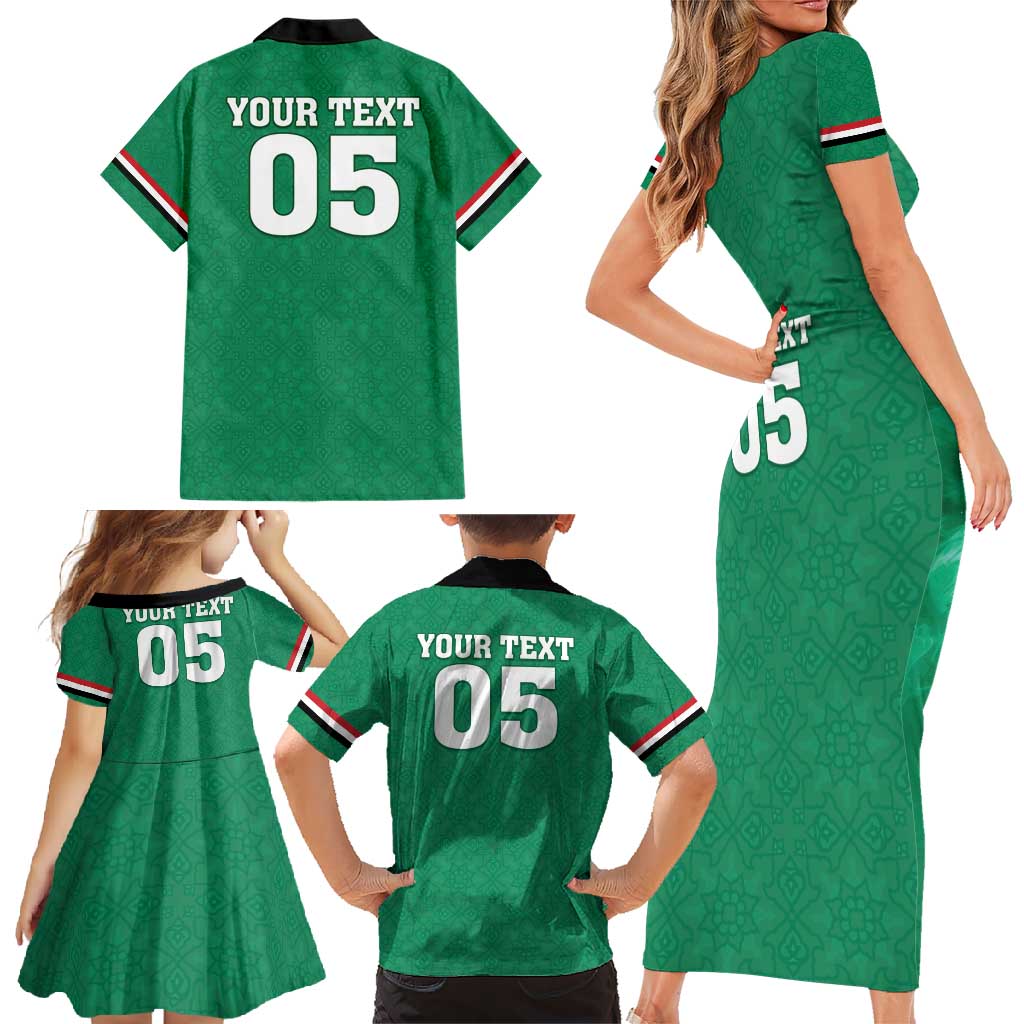 Custom Iraq Football Family Matching Short Sleeve Bodycon Dress and Hawaiian Shirt Go Champions - Wonder Print Shop