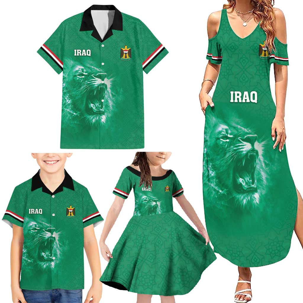 Custom Iraq Football Family Matching Summer Maxi Dress and Hawaiian Shirt Go Champions - Wonder Print Shop