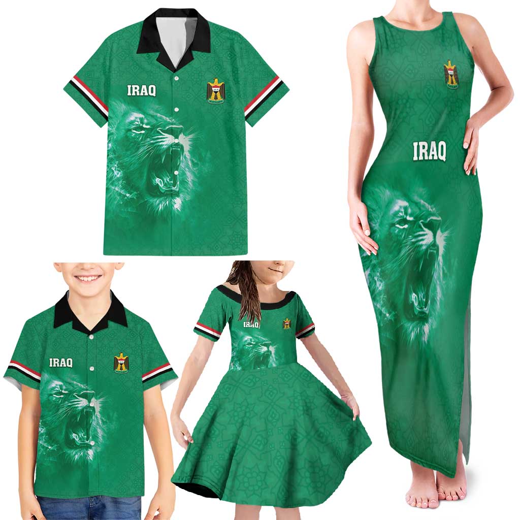 Custom Iraq Football Family Matching Tank Maxi Dress and Hawaiian Shirt Go Champions - Wonder Print Shop