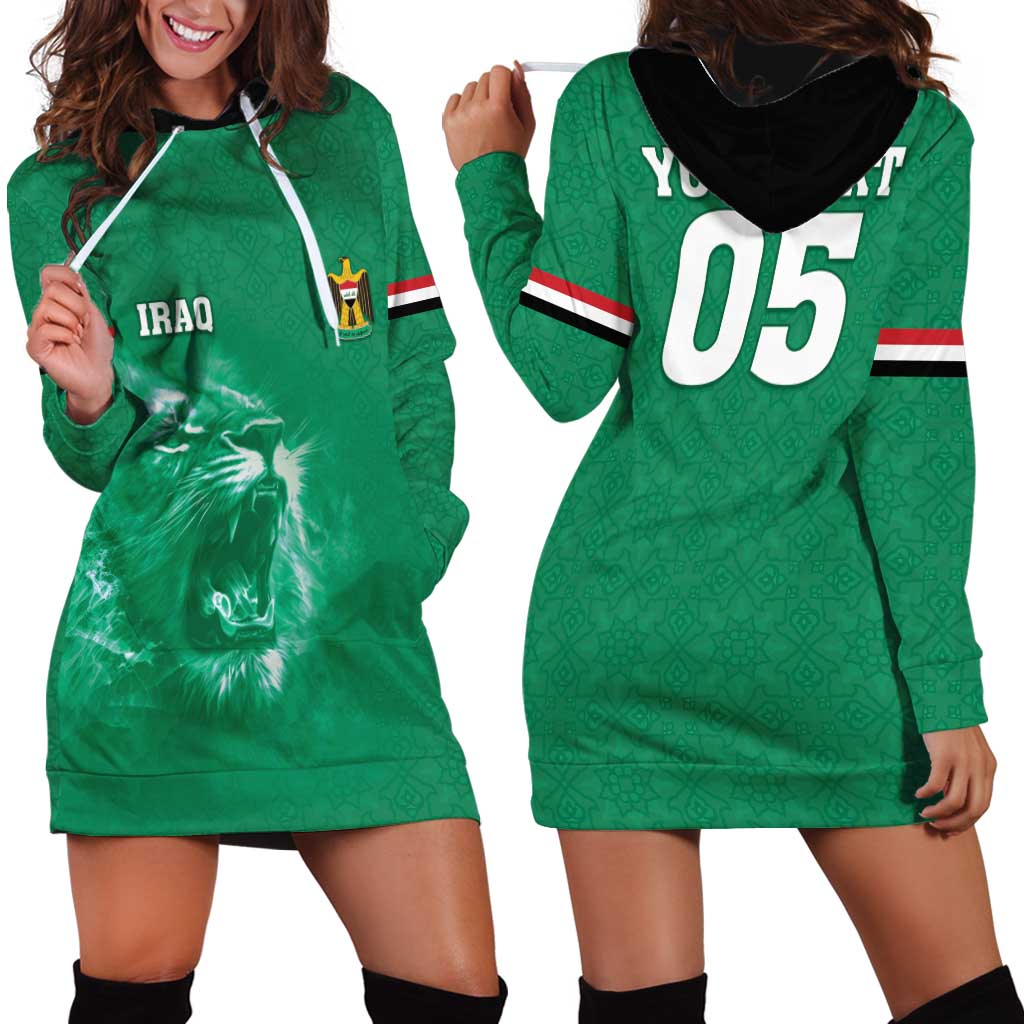 Custom Iraq Football Hoodie Dress Go Champions - Wonder Print Shop