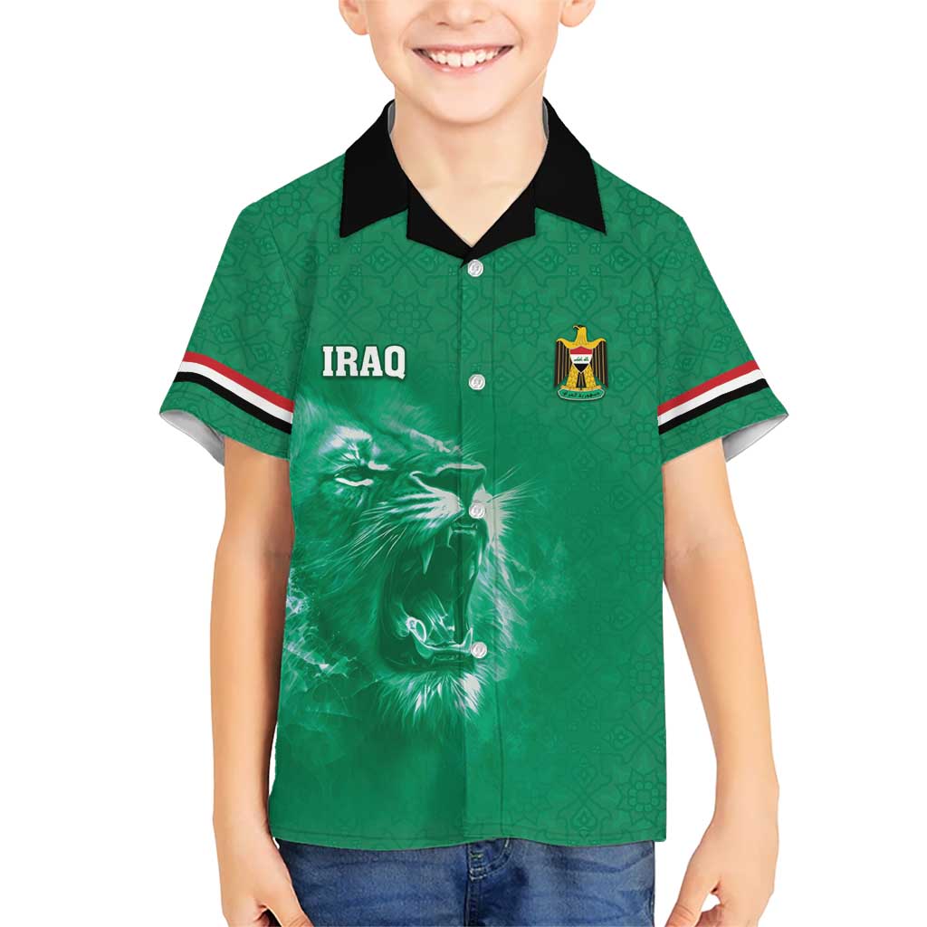 Custom Iraq Football Kid Hawaiian Shirt Go Champions - Wonder Print Shop