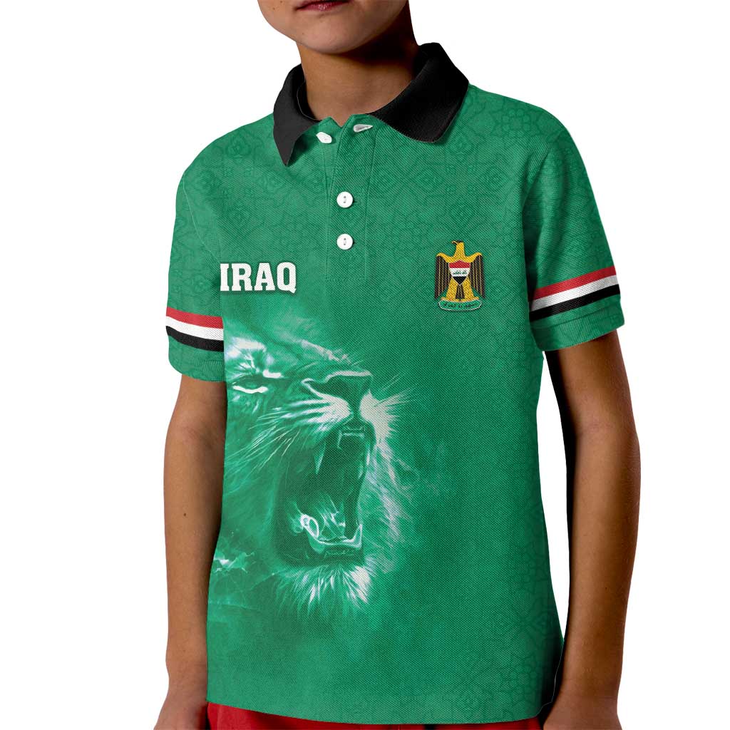 Custom Iraq Football Kid Polo Shirt Go Champions - Wonder Print Shop