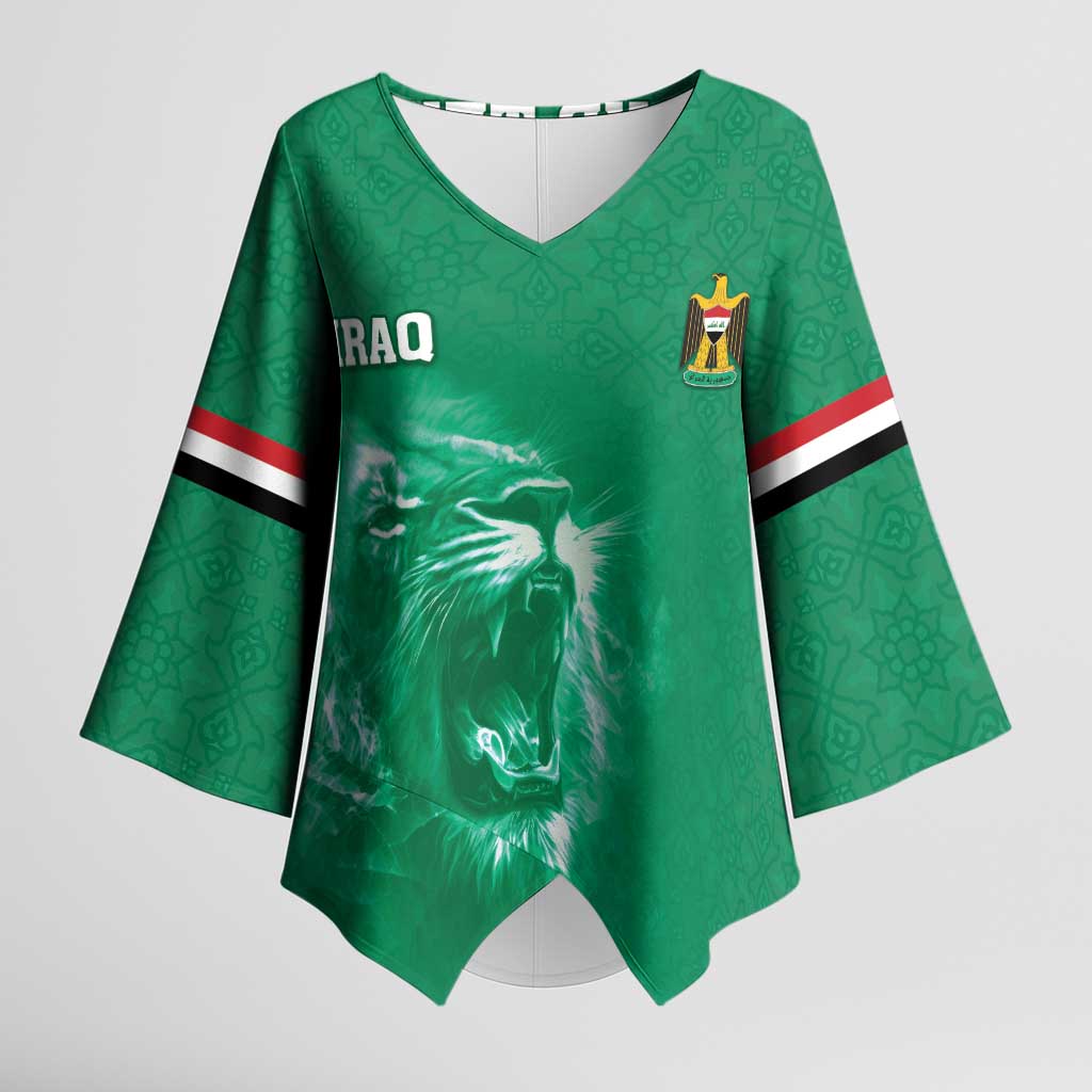 Custom Iraq Football Kimono Sleeve Blouse Go Champions - Wonder Print Shop