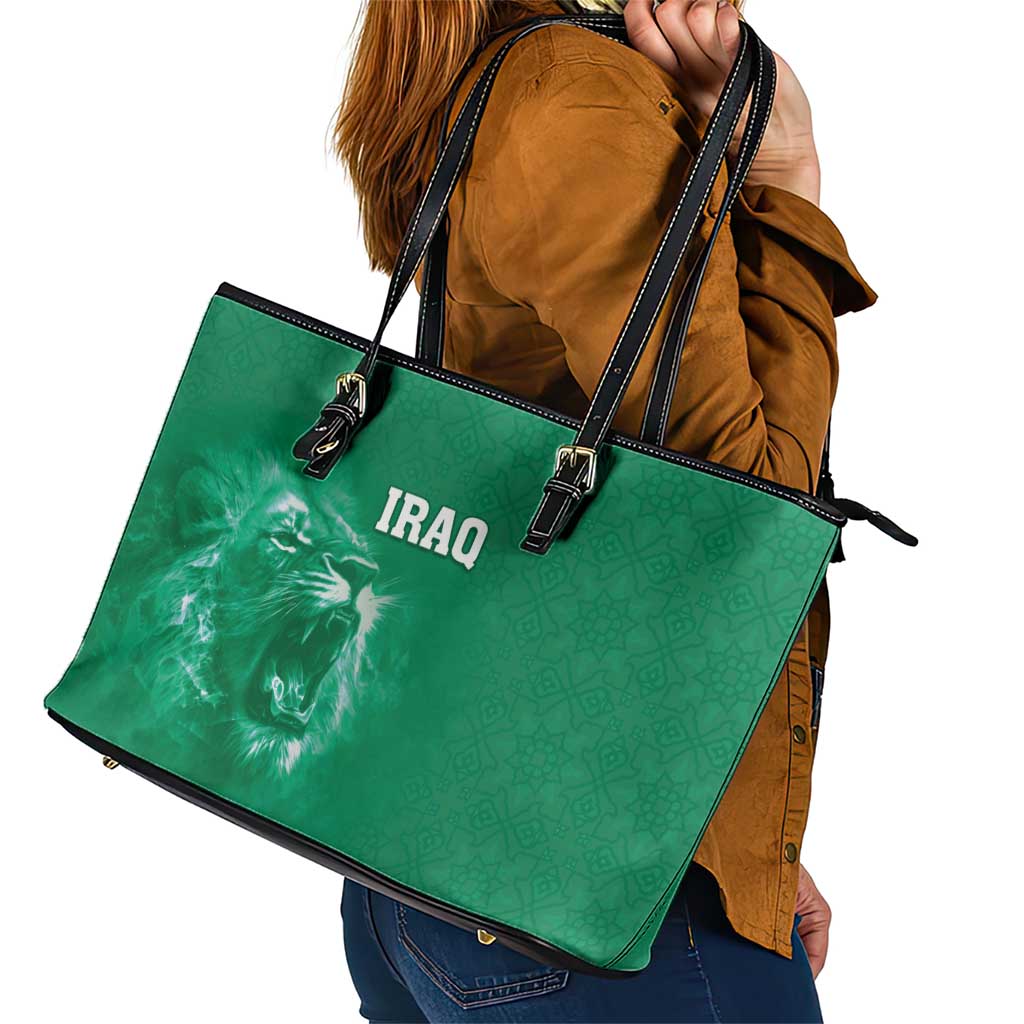 Iraq Football Leather Tote Bag Go Champions - Wonder Print Shop