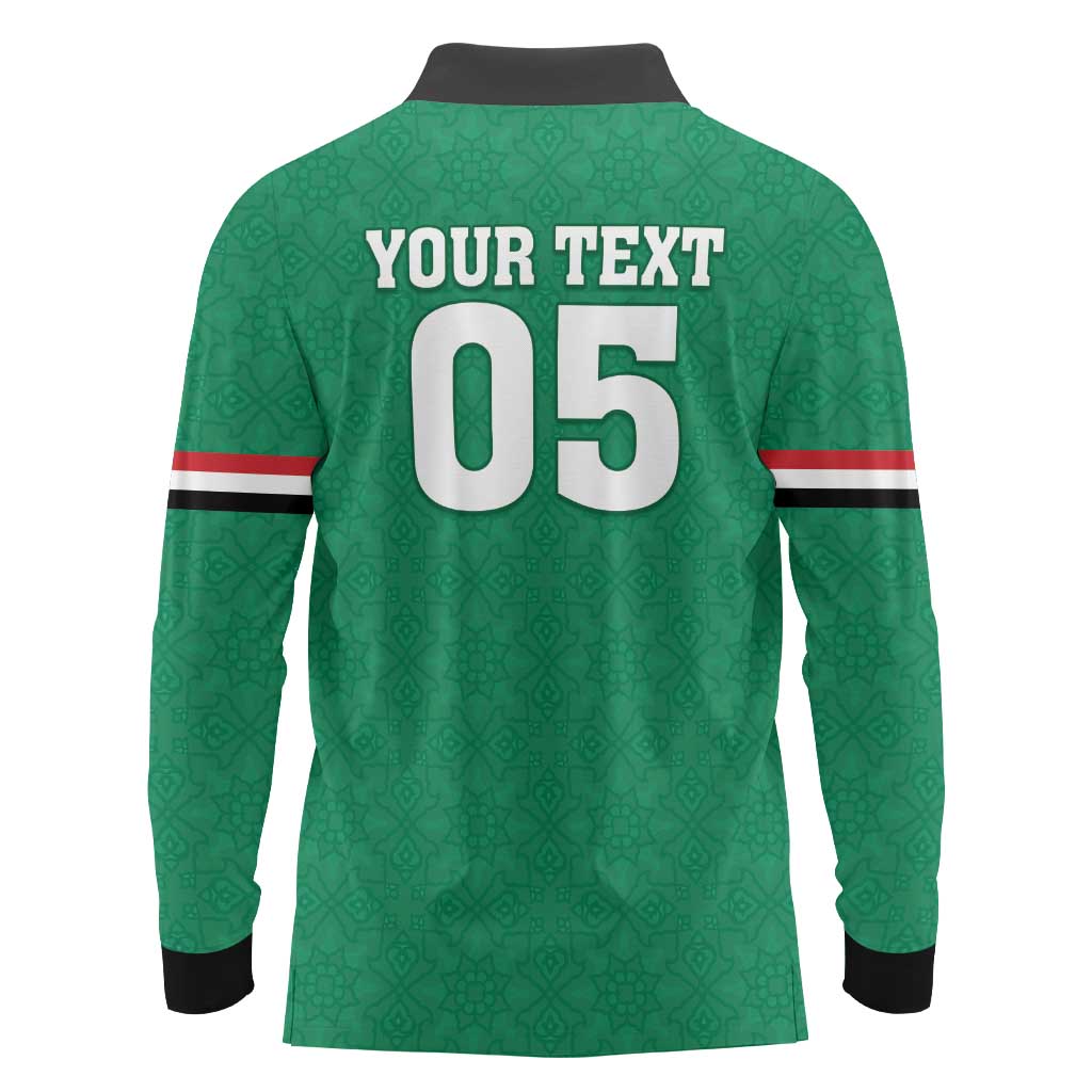 Custom Iraq Football Long Sleeve Polo Shirt Go Champions - Wonder Print Shop