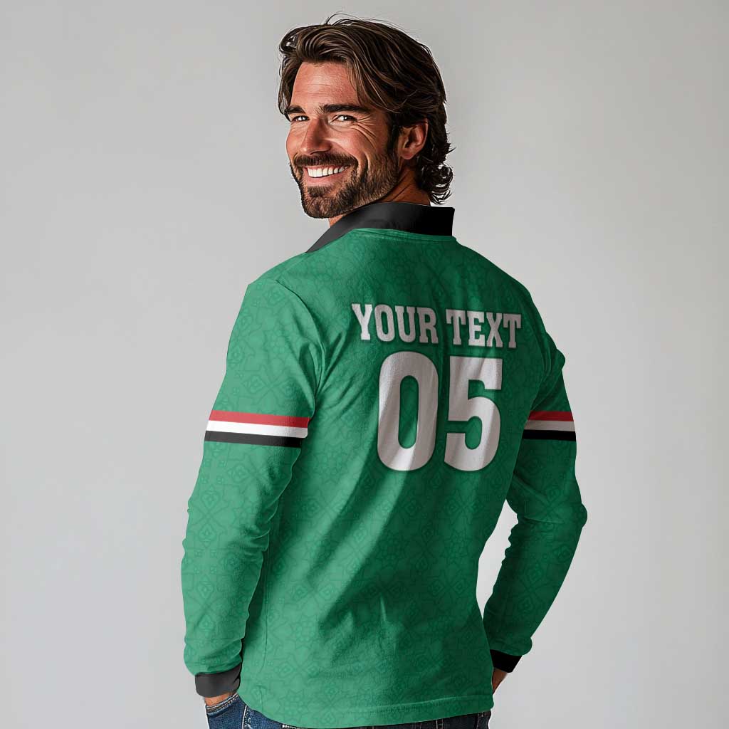 Custom Iraq Football Long Sleeve Polo Shirt Go Champions - Wonder Print Shop