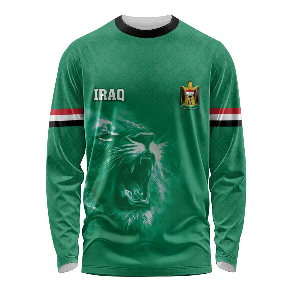 Custom Iraq Football Long Sleeve Shirt Go Champions - Wonder Print Shop