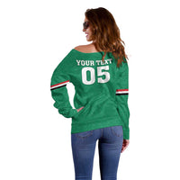 Custom Iraq Football Off Shoulder Sweater Go Champions - Wonder Print Shop