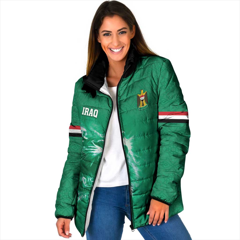 Custom Iraq Football Padded Jacket Go Champions - Wonder Print Shop