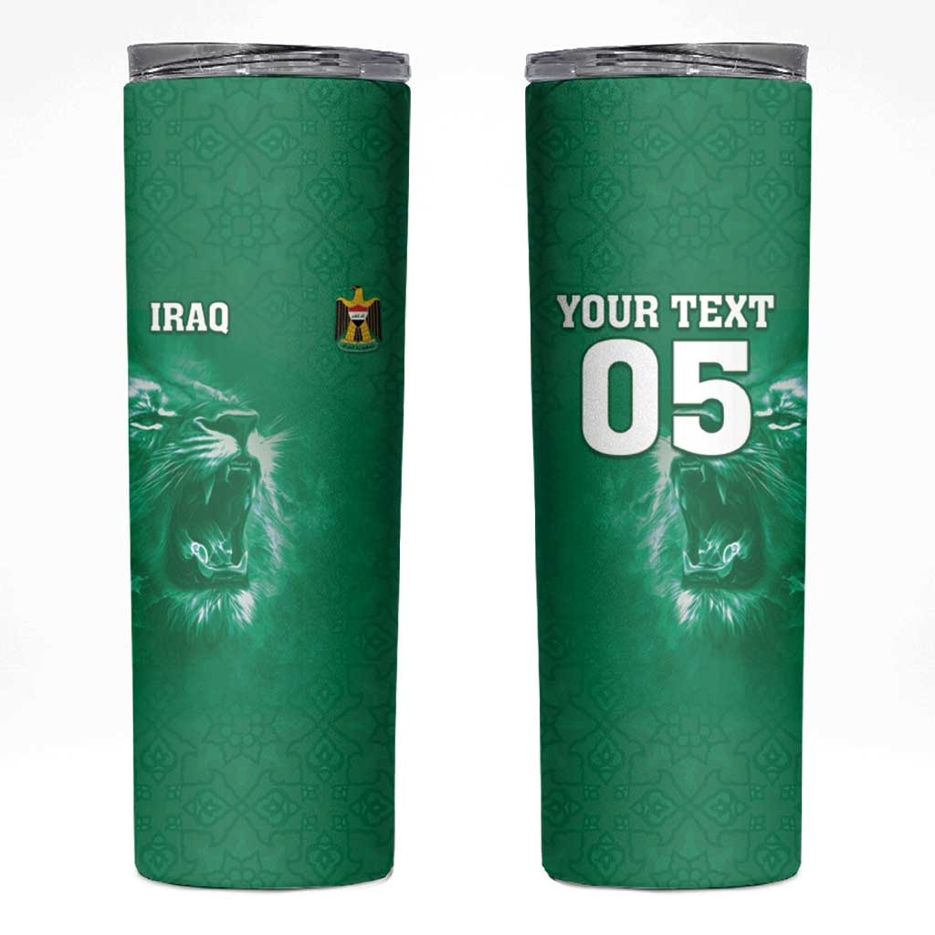 Custom Iraq Football Skinny Tumbler Go Champions - Wonder Print Shop