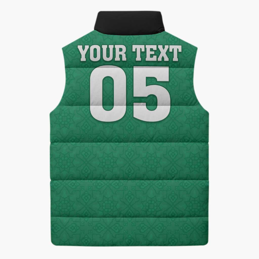 Custom Iraq Football Sleeveless Puffer Jacket Go Champions - Wonder Print Shop