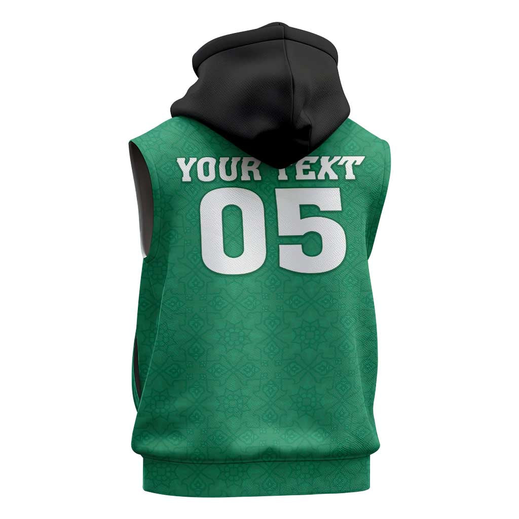 Custom Iraq Football Sleeveless Zip Hoodie Go Champions - Wonder Print Shop
