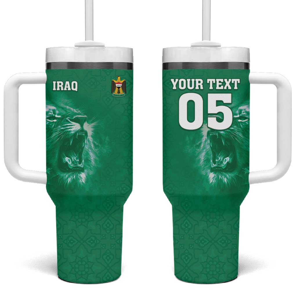 Custom Iraq Football Tumbler With Handle Go Champions - Wonder Print Shop