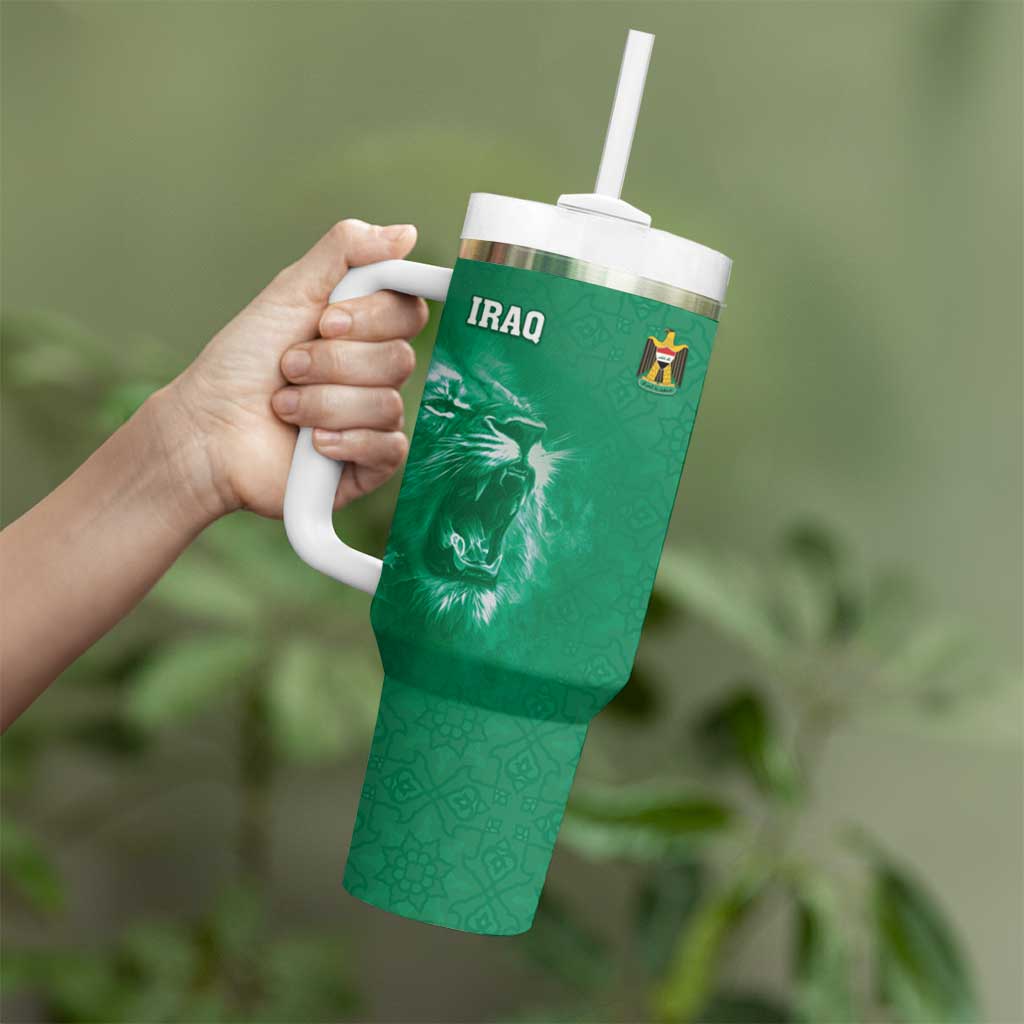 Custom Iraq Football Tumbler With Handle Go Champions - Wonder Print Shop