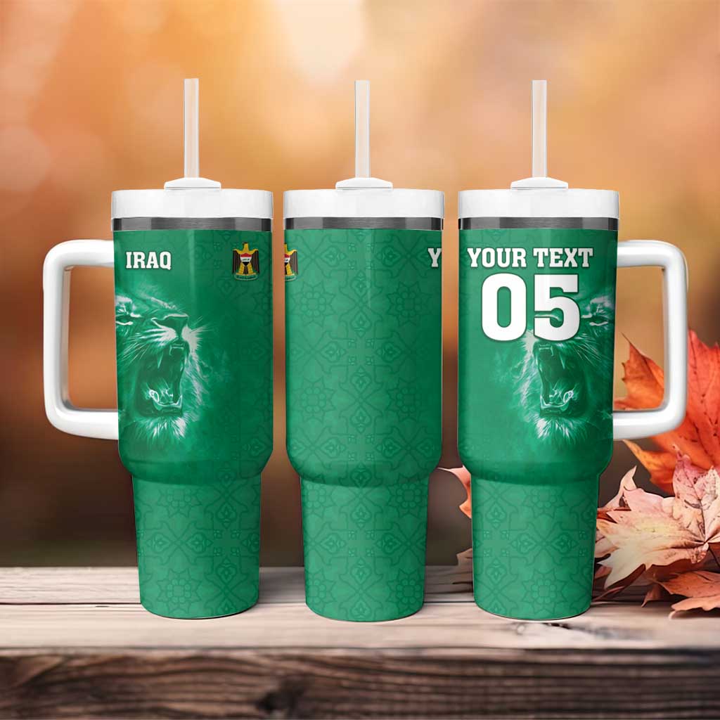 Custom Iraq Football Tumbler With Handle Go Champions - Wonder Print Shop