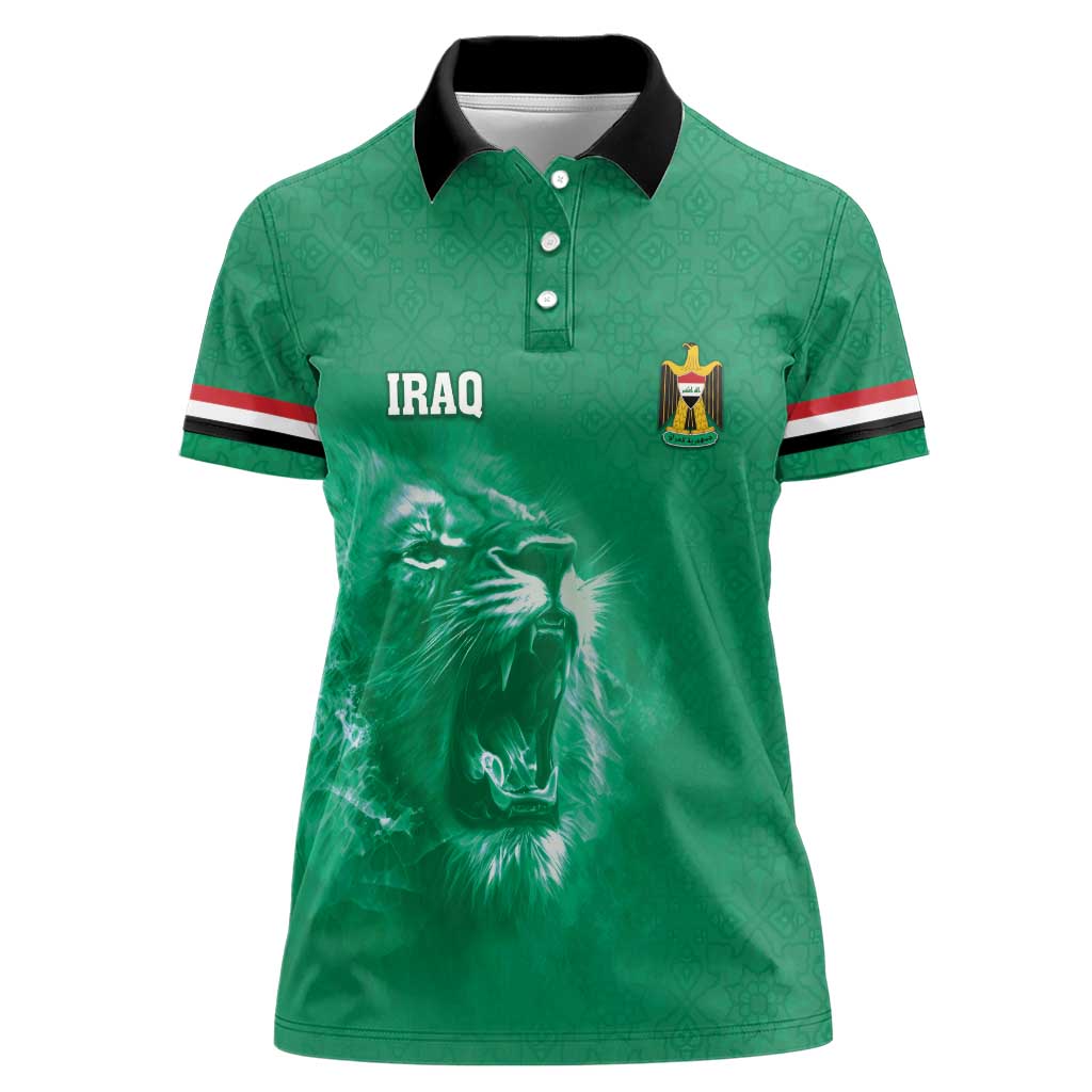 Custom Iraq Football Women Polo Shirt Go Champions - Wonder Print Shop
