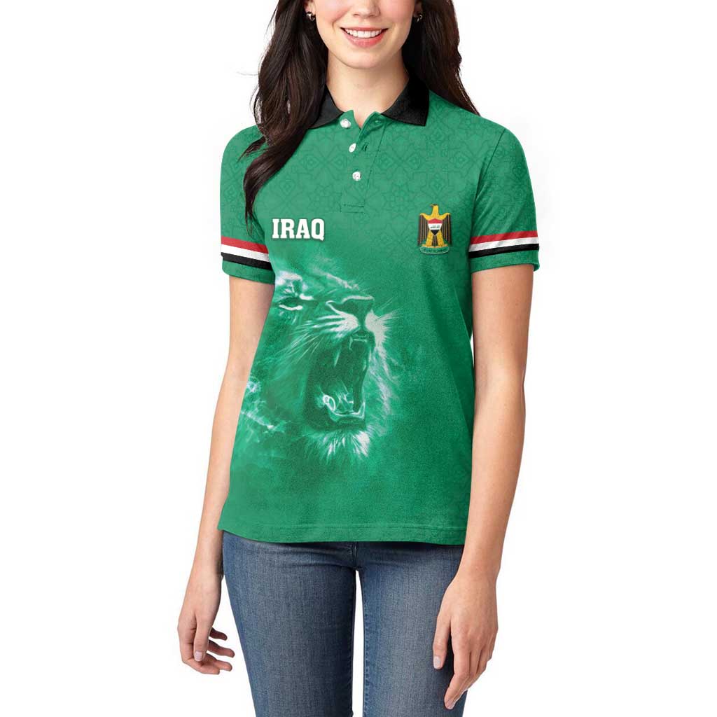 Custom Iraq Football Women Polo Shirt Go Champions - Wonder Print Shop