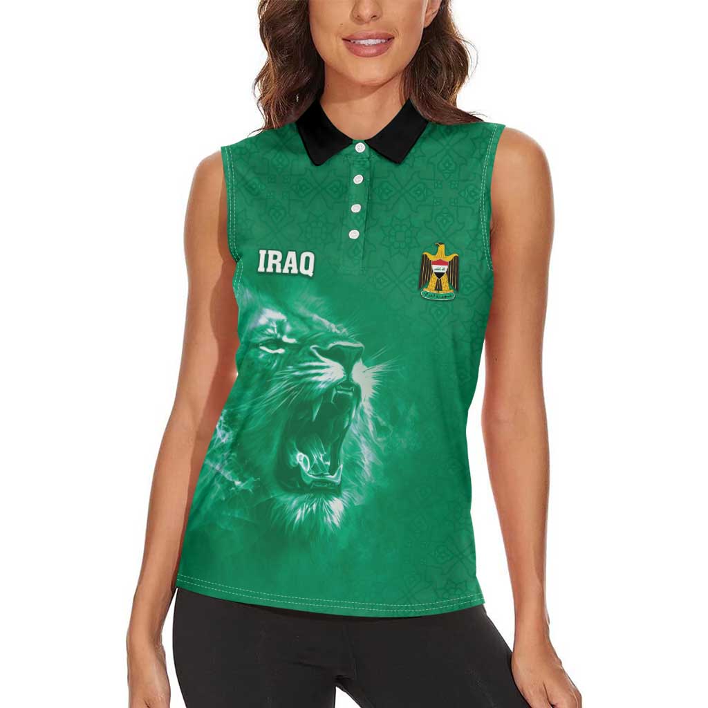 Custom Iraq Football Women Sleeveless Polo Shirt Go Champions - Wonder Print Shop