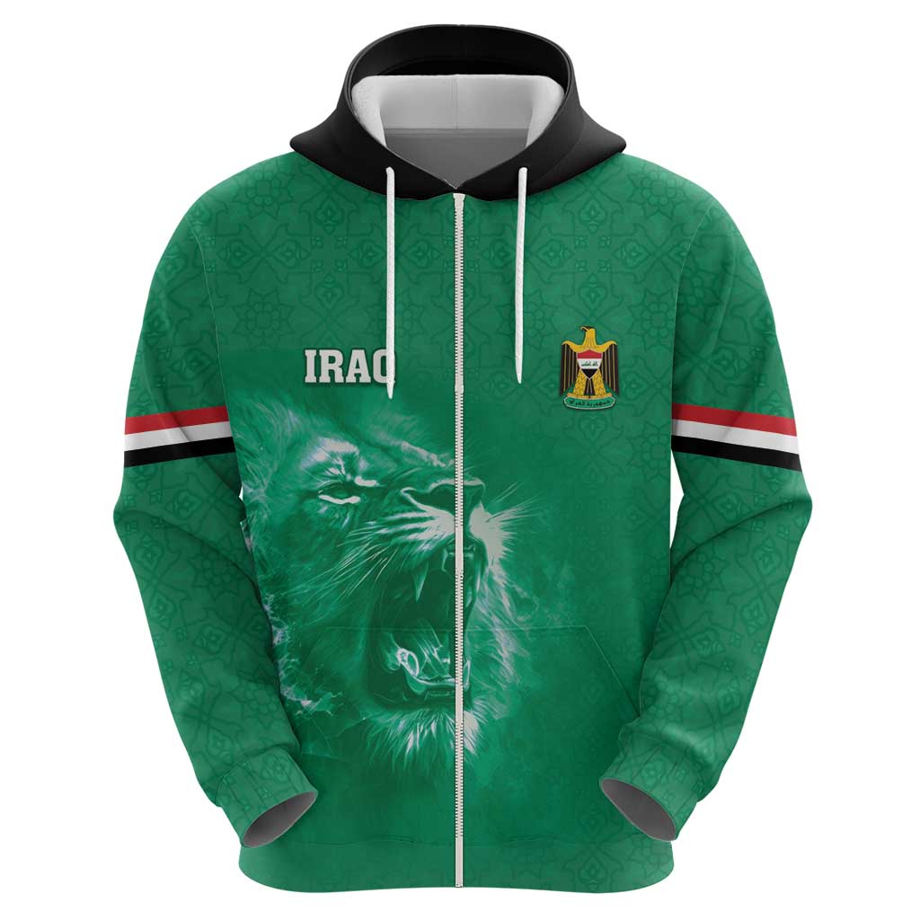 Custom Iraq Football Zip Hoodie Go Champions - Wonder Print Shop