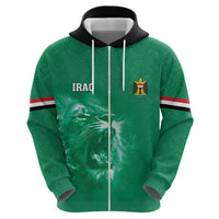 Custom Iraq Football Zip Hoodie Go Champions - Wonder Print Shop