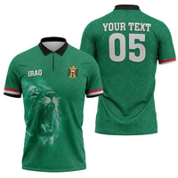 Custom Iraq Football Zipper Polo Shirt Go Champions - Wonder Print Shop