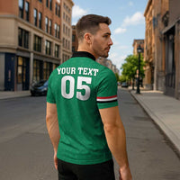 Custom Iraq Football Zipper Polo Shirt Go Champions - Wonder Print Shop