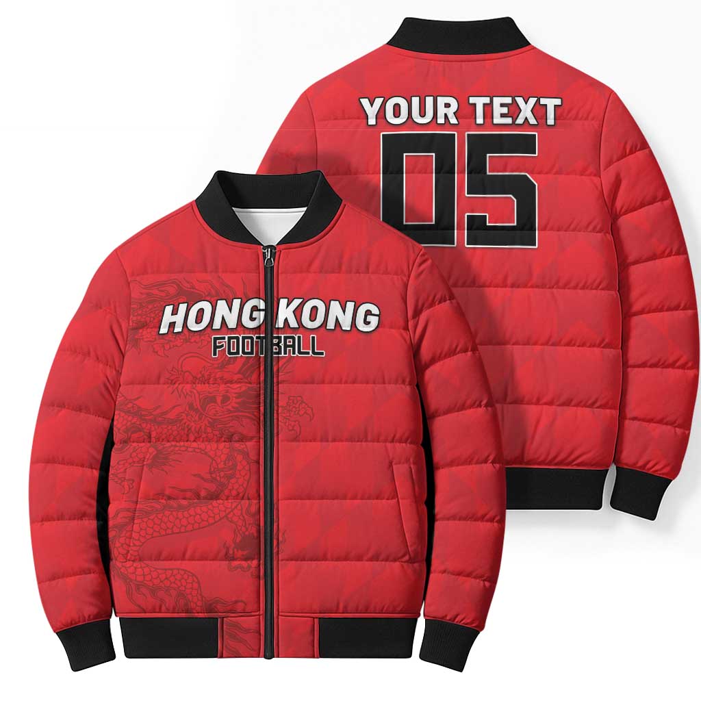 Custom Hong Kong Football Bomber Puffer Jacket Go Champions - Wonder Print Shop