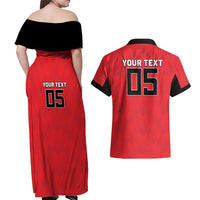 Custom Hong Kong Football Couples Matching Off Shoulder Maxi Dress and Hawaiian Shirt Go Champions - Wonder Print Shop