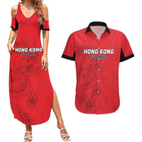 Custom Hong Kong Football Couples Matching Summer Maxi Dress and Hawaiian Shirt Go Champions - Wonder Print Shop