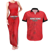 Custom Hong Kong Football Couples Matching Tank Maxi Dress and Hawaiian Shirt Go Champions - Wonder Print Shop