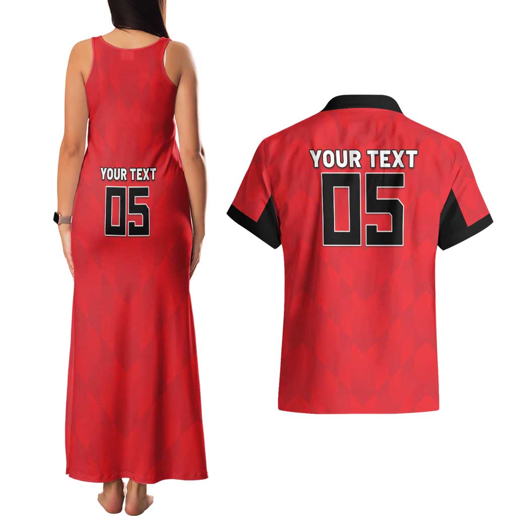 Custom Hong Kong Football Couples Matching Tank Maxi Dress and Hawaiian Shirt Go Champions - Wonder Print Shop