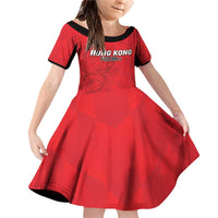 Custom Hong Kong Football Family Matching Off Shoulder Short Dress and Hawaiian Shirt Go Champions - Wonder Print Shop