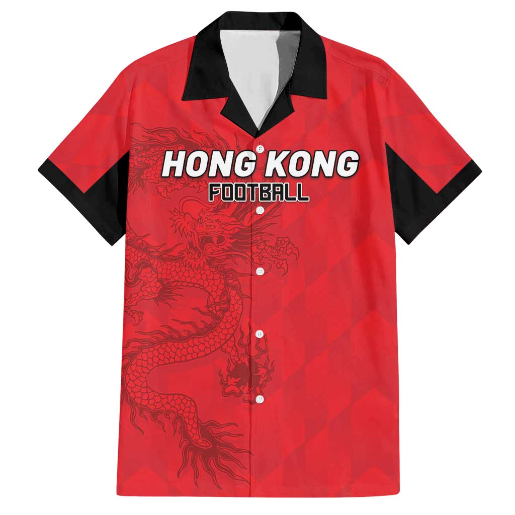 Custom Hong Kong Football Family Matching Short Sleeve Bodycon Dress and Hawaiian Shirt Go Champions - Wonder Print Shop