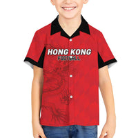 Custom Hong Kong Football Family Matching Short Sleeve Bodycon Dress and Hawaiian Shirt Go Champions - Wonder Print Shop