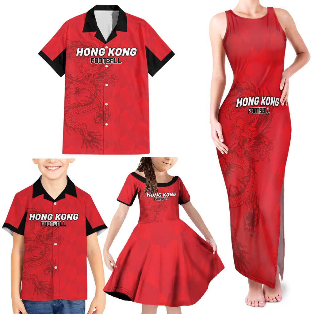 Custom Hong Kong Football Family Matching Tank Maxi Dress and Hawaiian Shirt Go Champions - Wonder Print Shop