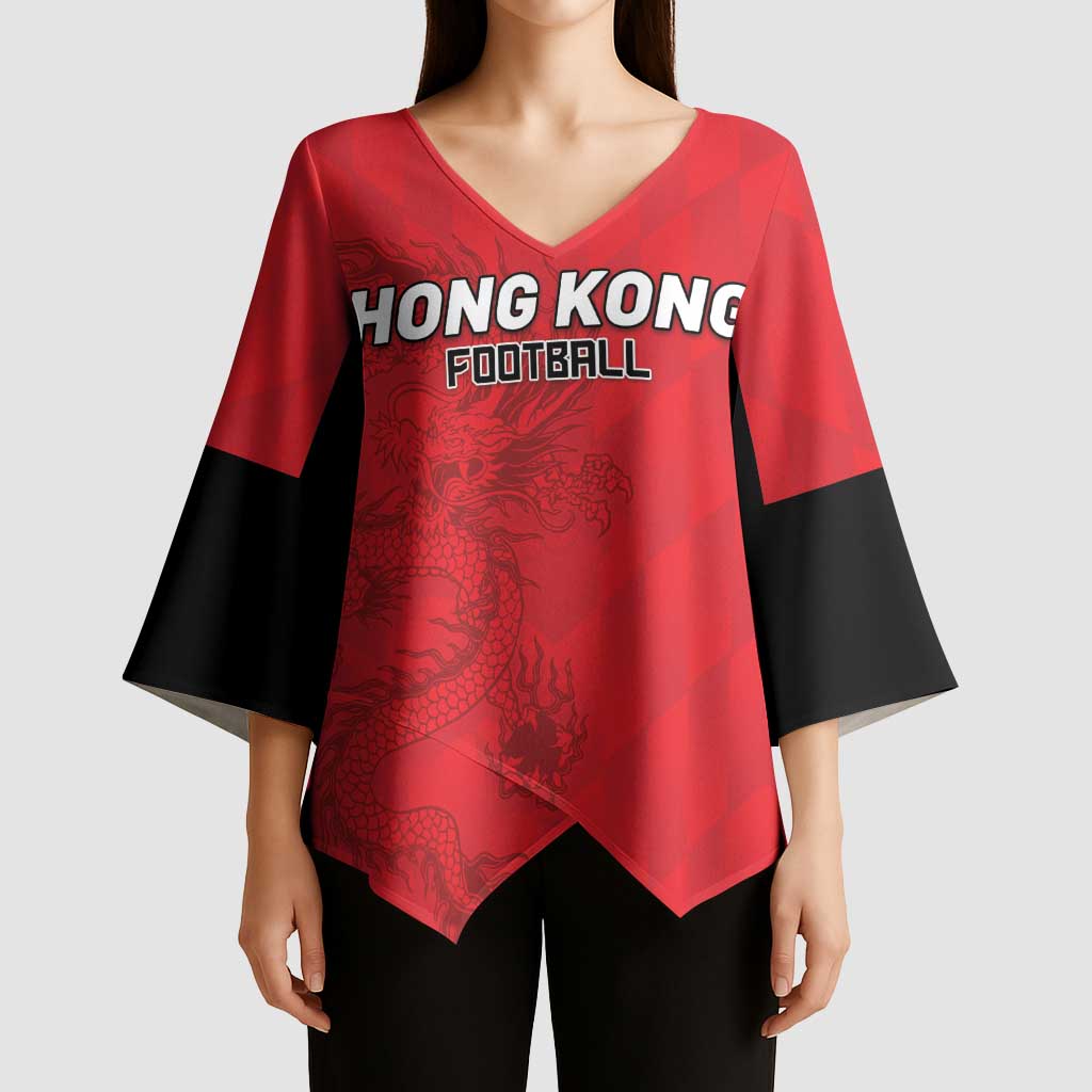 Custom Hong Kong Football Kimono Sleeve Blouse Go Champions - Wonder Print Shop