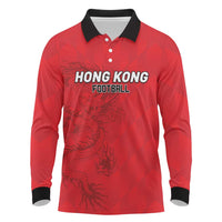 Custom Hong Kong Football Long Sleeve Polo Shirt Go Champions - Wonder Print Shop